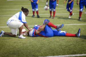 Injured Football Player in field
