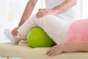 Rehabilitation for hip replacement surgery recovery in the hospital.